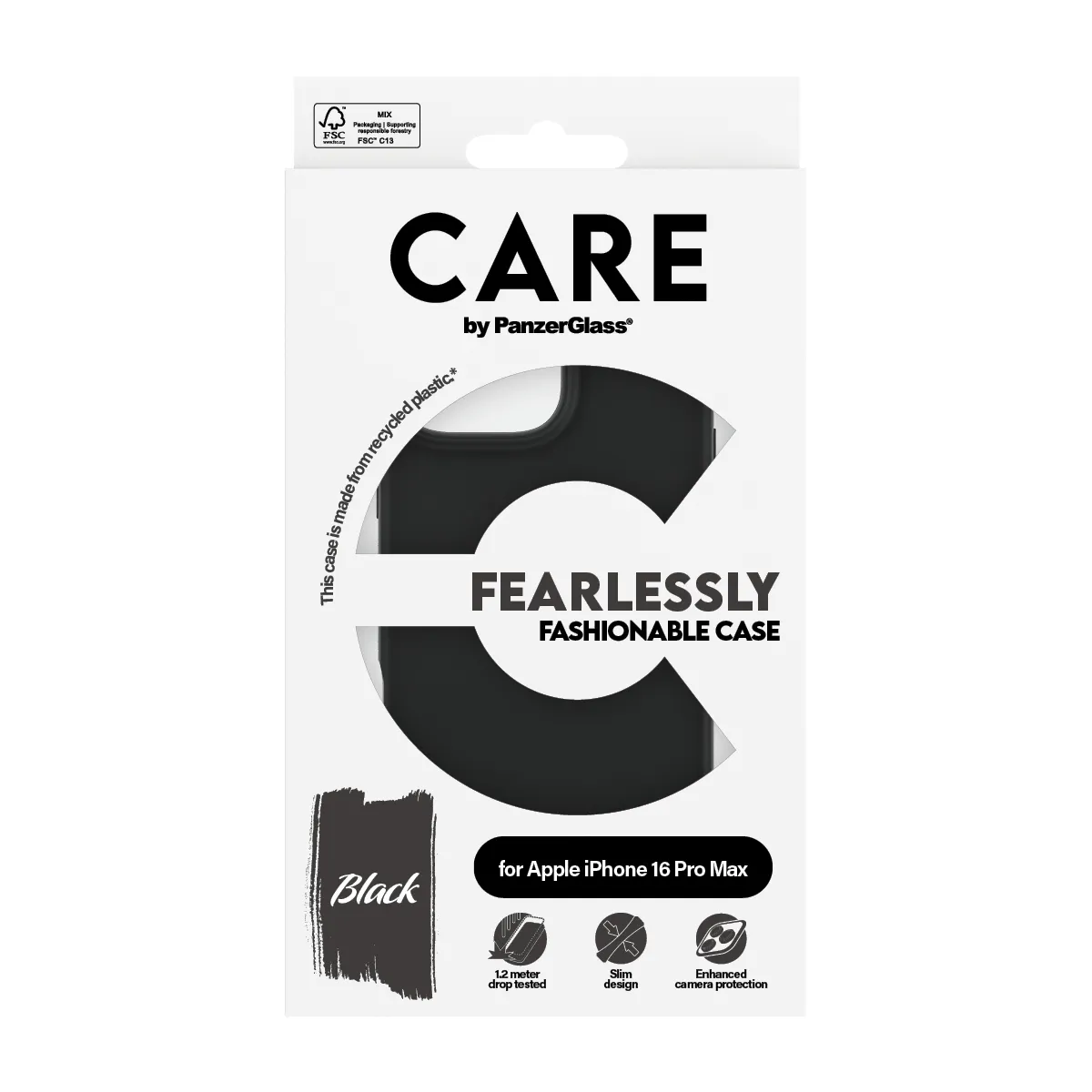 PanzerGlass CARE Case for iPhone 16 Pro Max, Black
