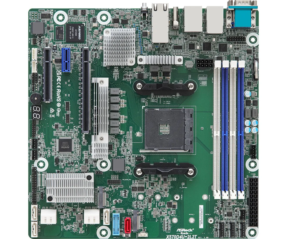 ASRock Rack X570D4U-2L2T/BCM AM4 mATX Motherboard