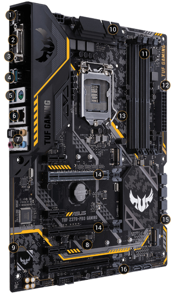 Asus TUF Z370-P Gaming, ATX moderkort