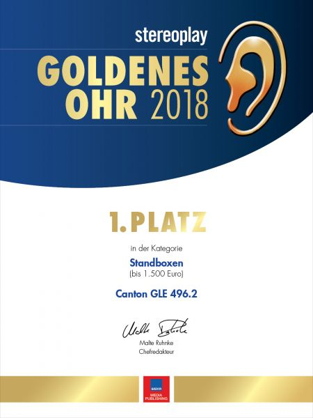 Canton GLE 496.2, Floorstanding speaker, 2x8" LF, 1x7" MF, 1x1" HF, 4-8 Ohm, White, Single unit