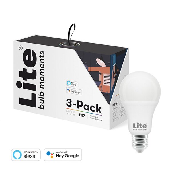Lite bulb moments white &amp; color ambience (RGB) E27 lampa - 3-Pack