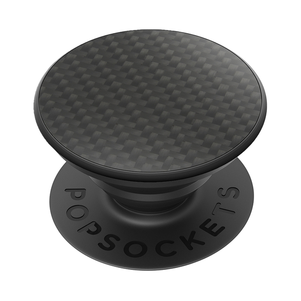 POPSOCKETS Carbon Fiber Black Avtagbart Grip med St&auml;llfunktion Premium Lyx
