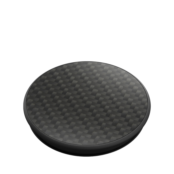 POPSOCKETS Carbon Fiber Black Avtagbart Grip med St&auml;llfunktion Premium Lyx