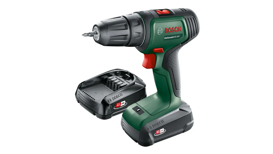 Bosch Cordless drill UniversalDrill 18V (green/black, 2x Li-ion battery 1.5Ah, case)