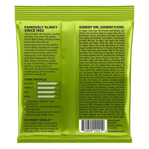 Ernie Ball Regular Slinky Nickel Wound Electric Guitar Strings, 10-46 (EB2221)