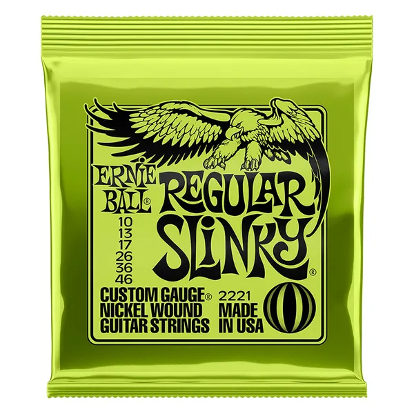 Ernie Ball Regular Slinky Nickel Wound Electric Guitar Strings, 10-46 (EB2221)