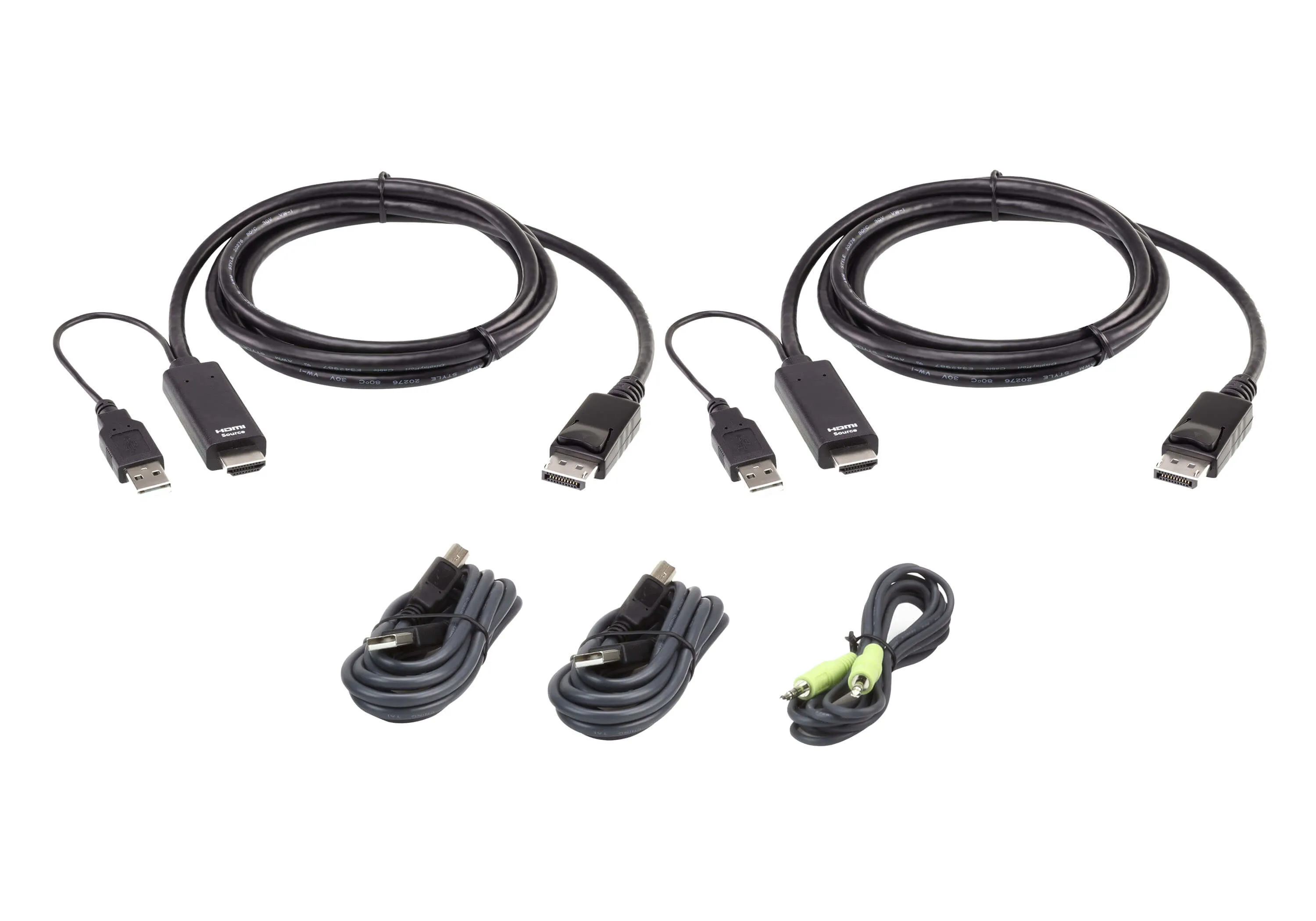 ATEN Cable kit: 2x True 4K 1.8M HDMI to DisplayPort Active Cable