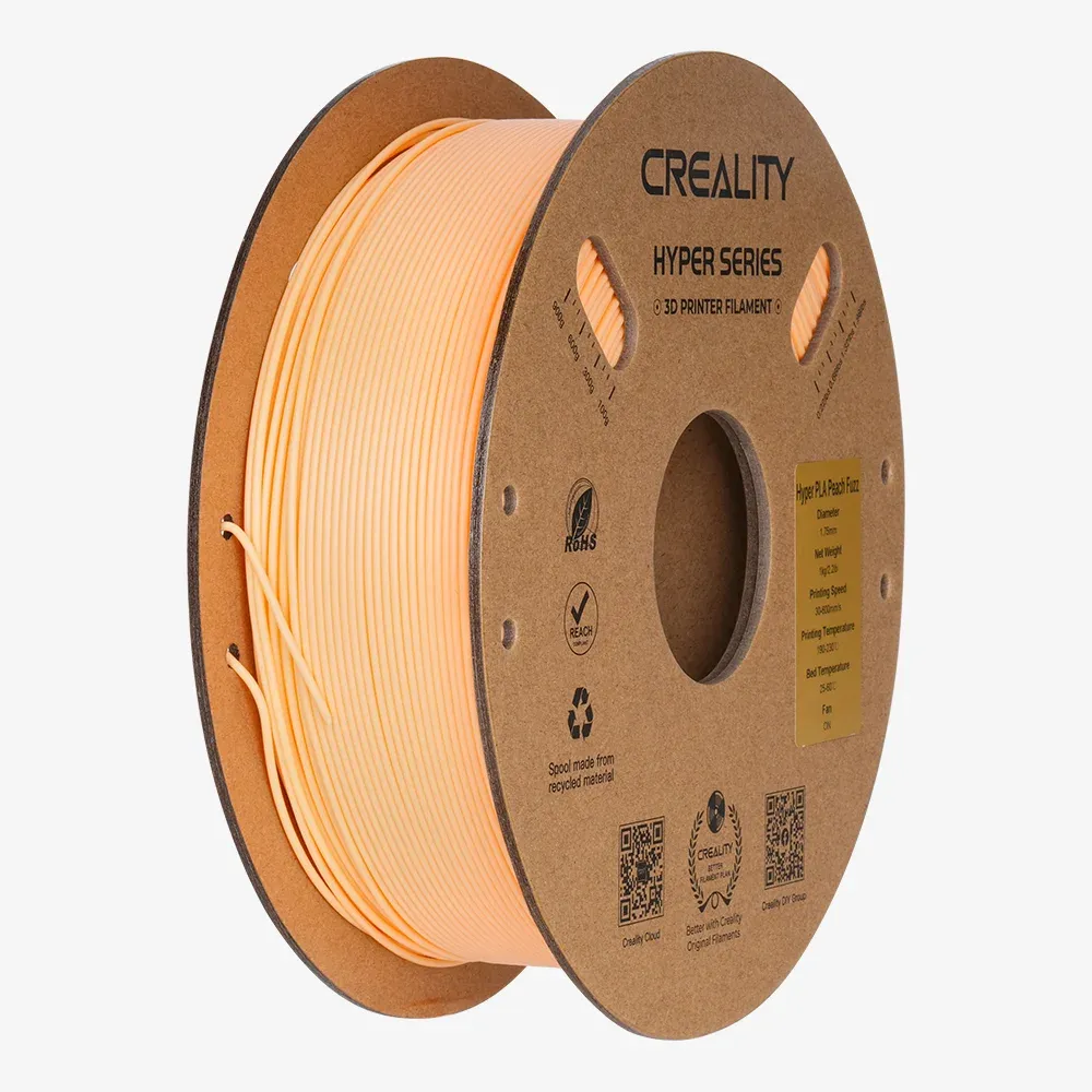 Creality Hyper PLA 1.75 mm, 1 kg 3D Printer Filament, Peach Fuzz