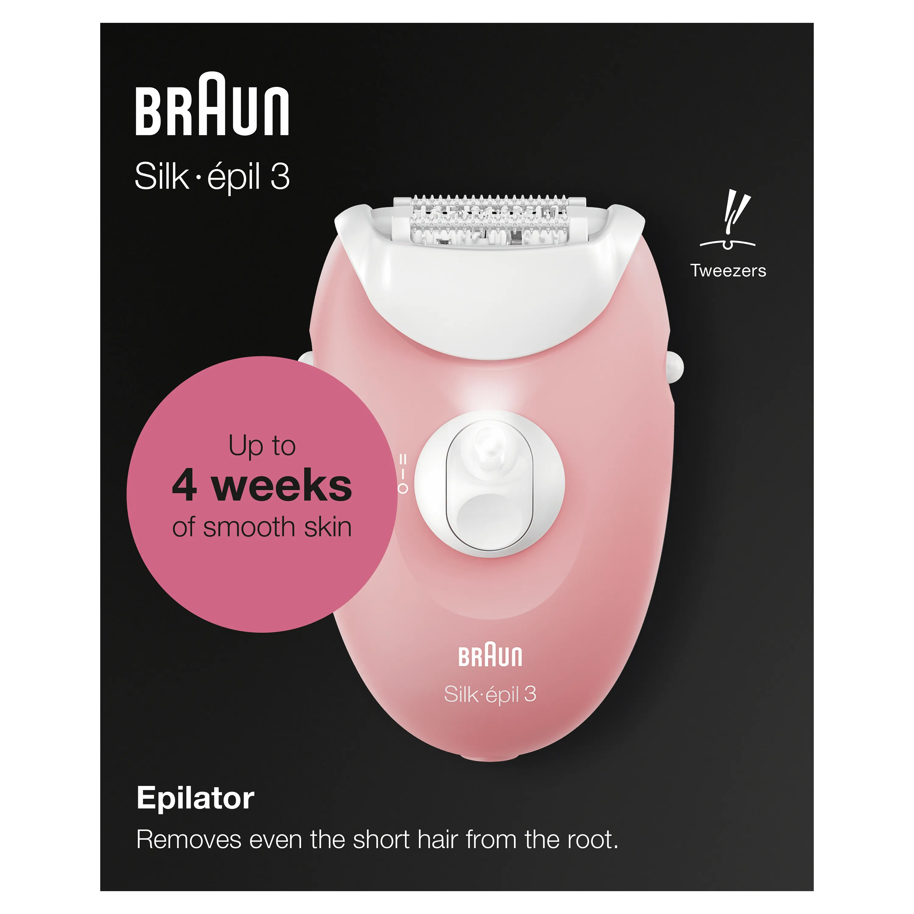 Braun Silk-&eacute;pil 3 SES 3-176 20 Tweezer - epilator, Rose, White