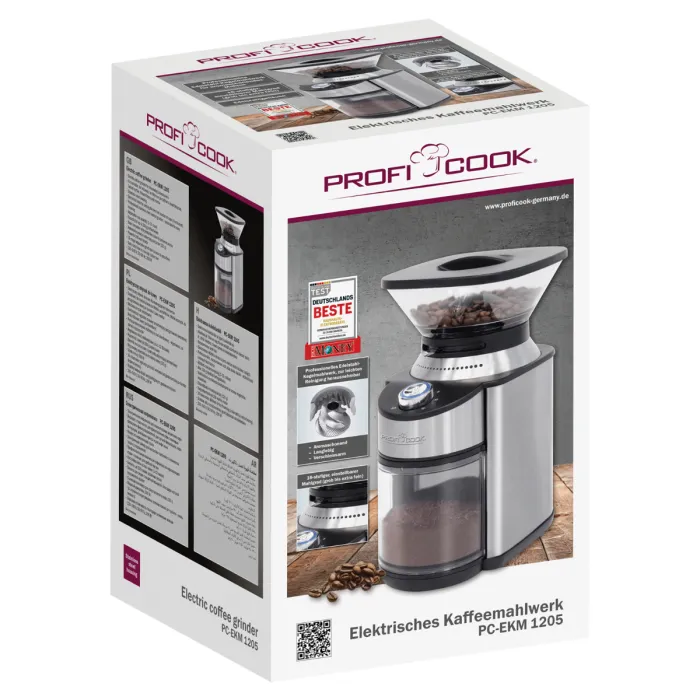 ProfiCook PC-EKM 1205 kaffekvarn 230 g, silver/svart