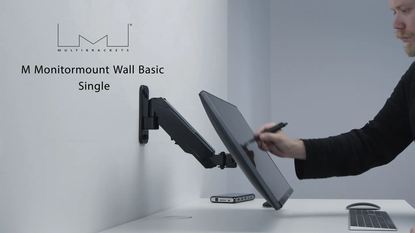 Multibrackets M Monitormount Wall Basic Single - monitor arm, black, 17&quot;-32&quot;, 8kg