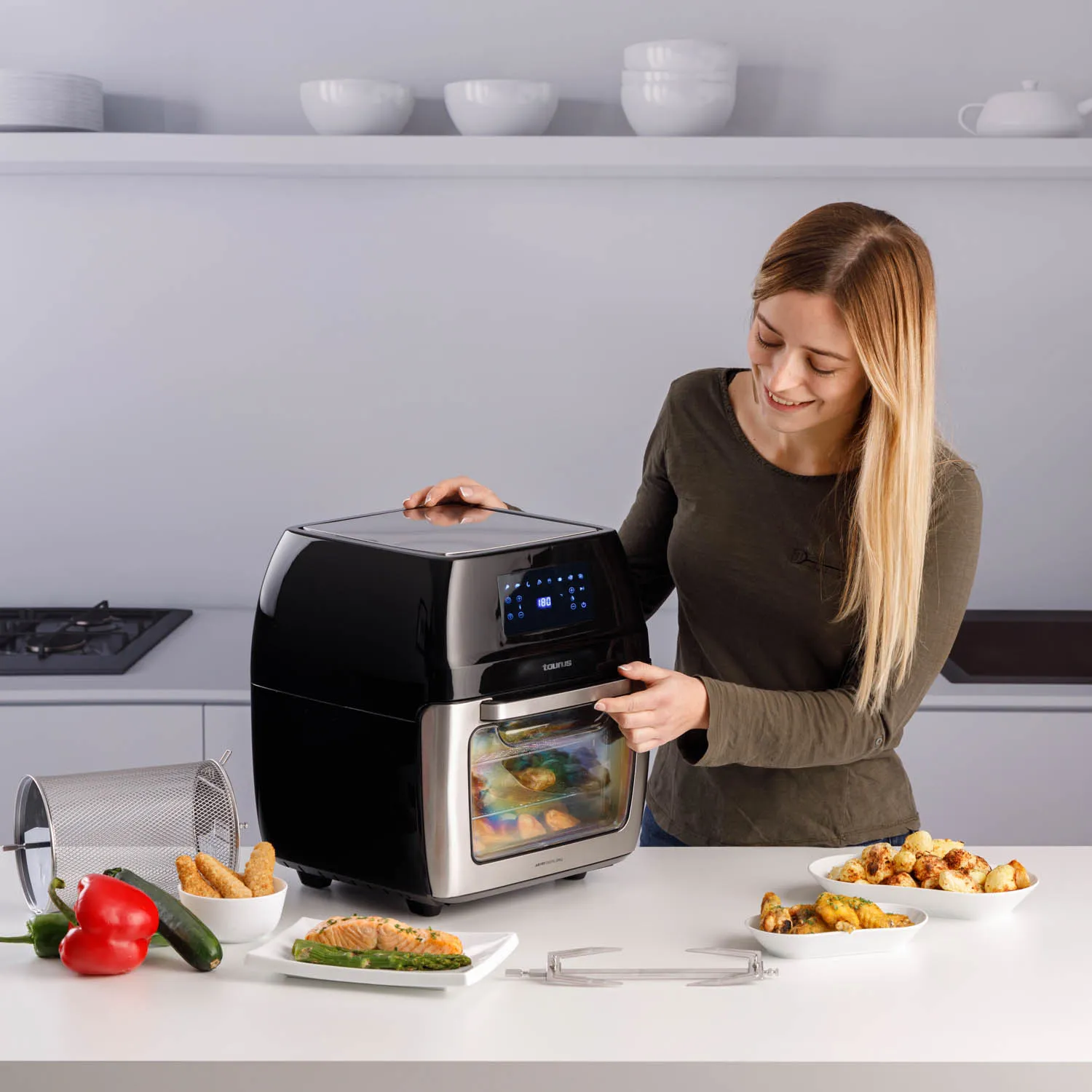 Taurus Air Fryer Ugn Digital Grill - airfryer, rostfritt st&aring;l, 12l