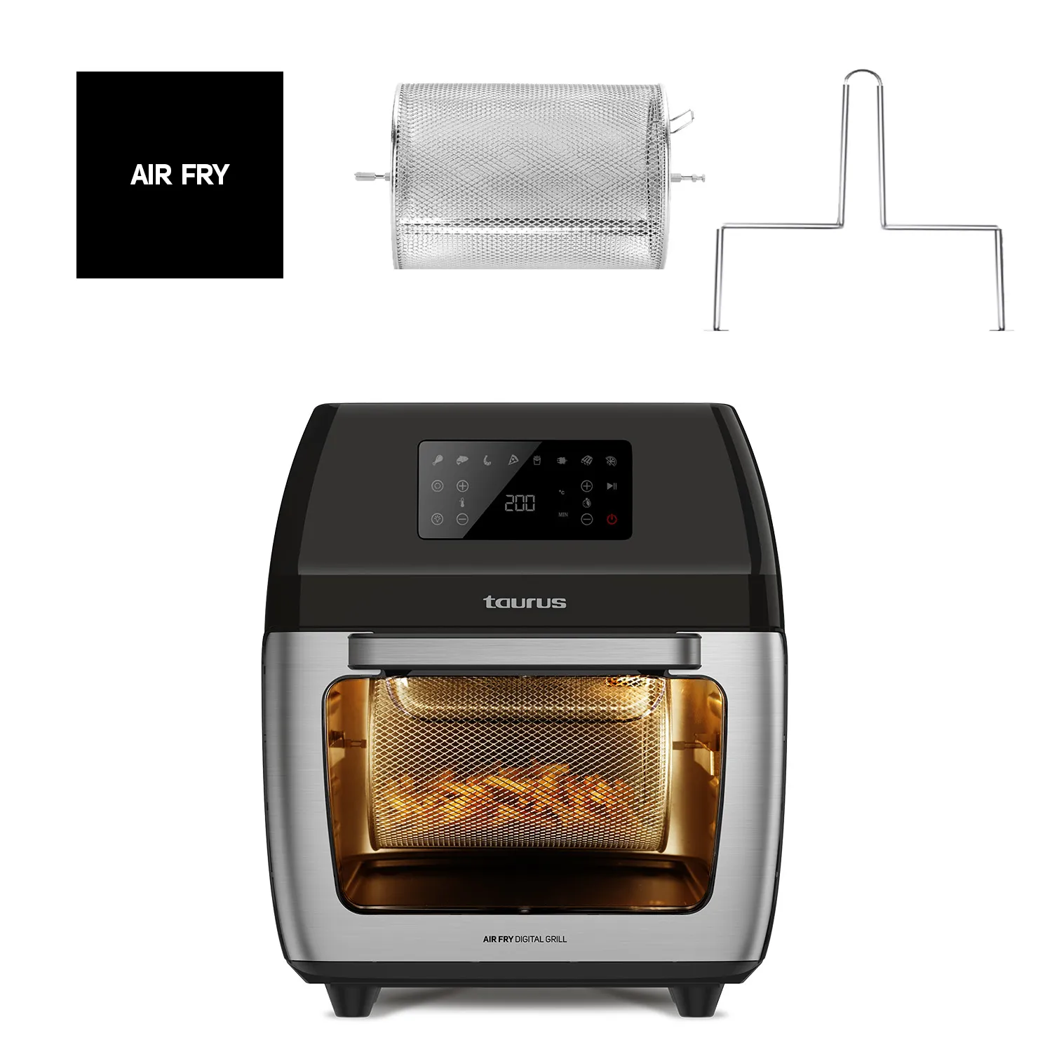 Taurus Air Fryer Ugn Digital Grill - airfryer, rostfritt st&aring;l, 12l