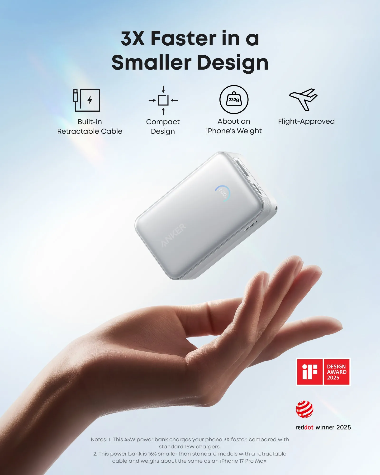 ANKER Nano 10000mAh, 45W, PD 45W - powerbank, vit