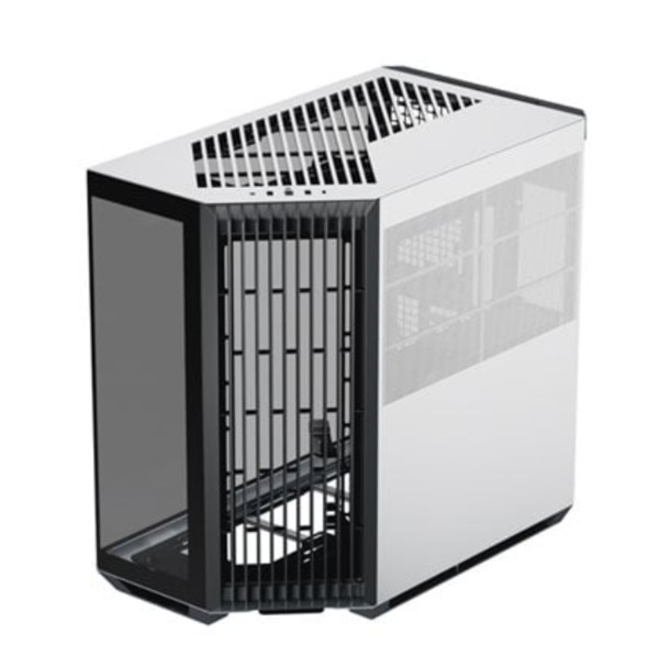 APNX V1 midi-tower chassi med f&ouml;nster, svart/vit