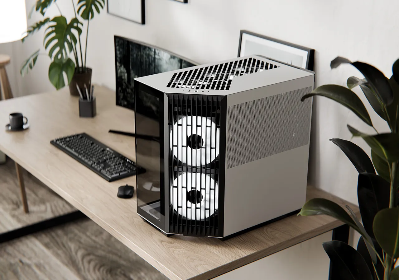 APNX V1 Midi-Tower Case with window, Black/White