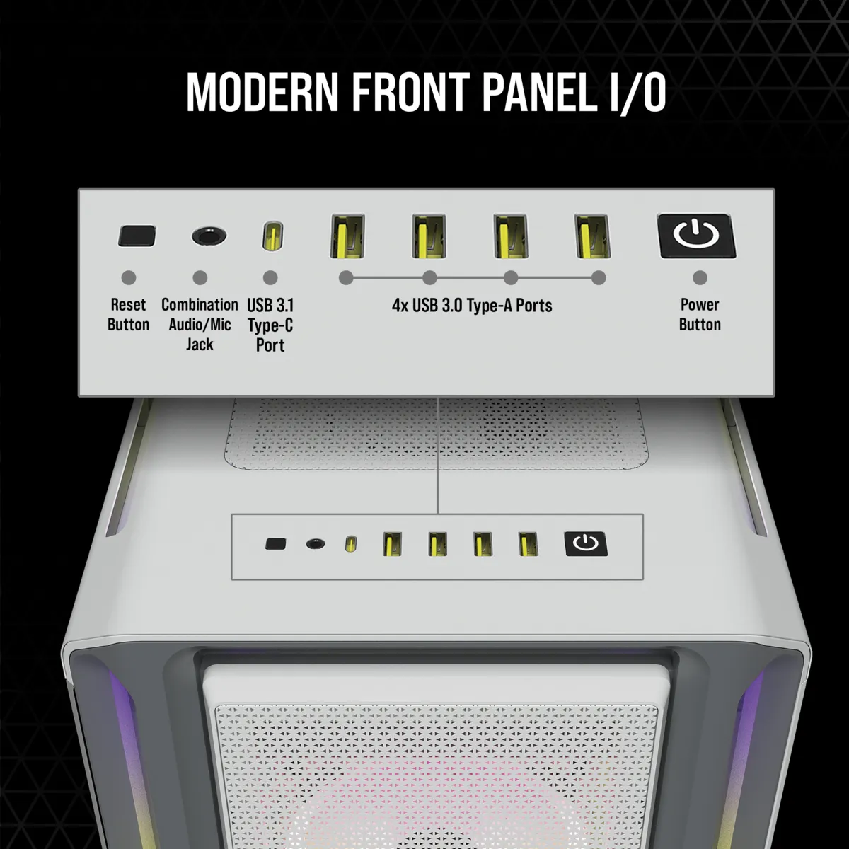 Corsair iCUE 5000T RGB - Mid Tower case, White