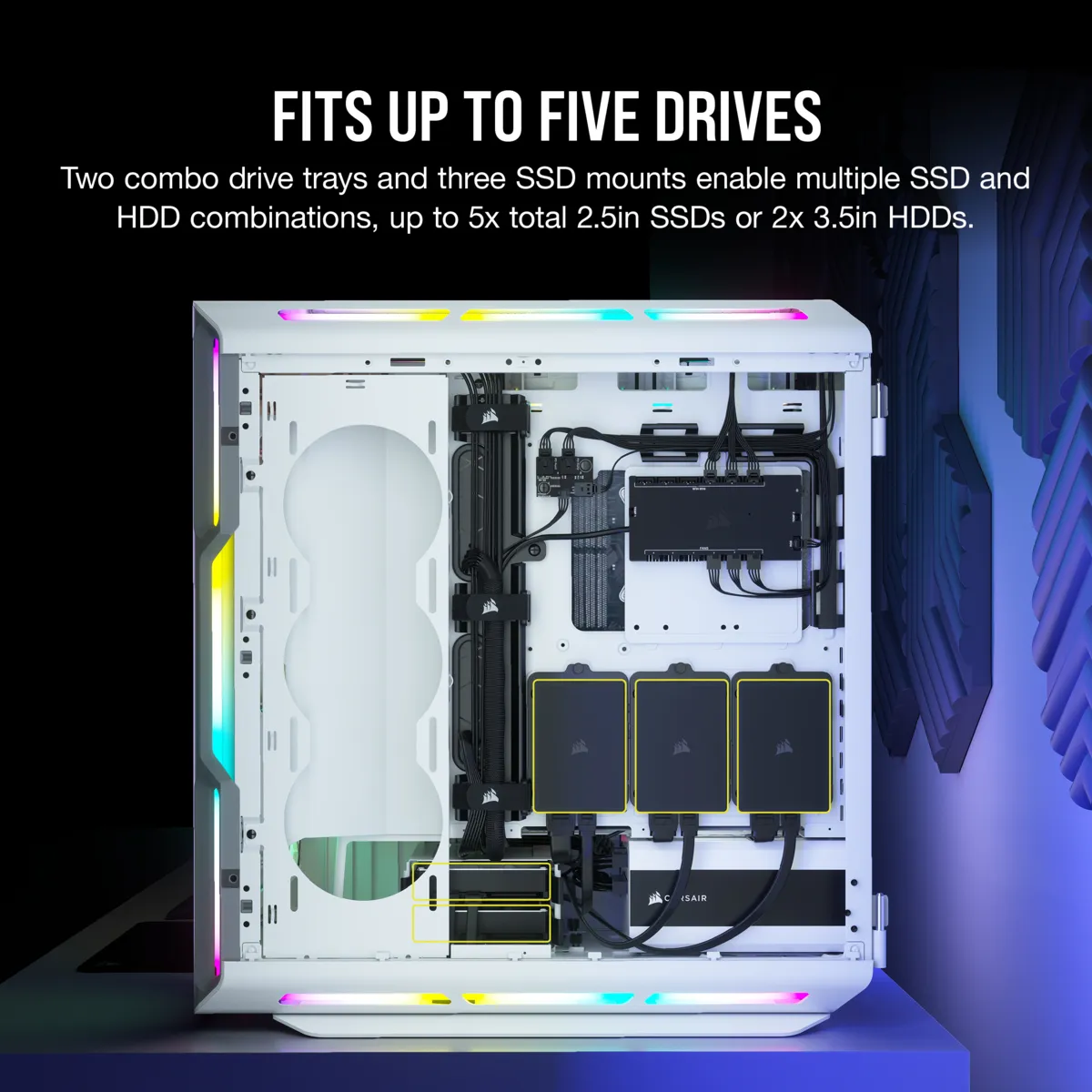 Corsair iCUE 5000T RGB - Mid Tower case, White