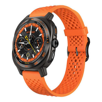 FITPADDY FitWatch Pro Smartwatch with Silicone Band, Orange/Black