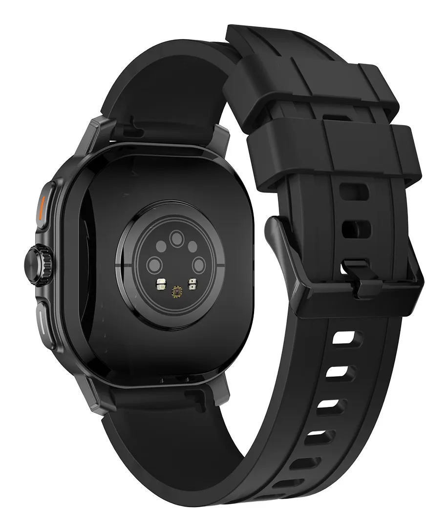 FITPADDY FitWatch Pro -&auml;lykello, silikoniranneke, oranssi/musta
