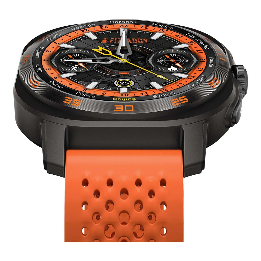 FITPADDY FitWatch Pro Smartwatch with Silicone Band, Orange/Black