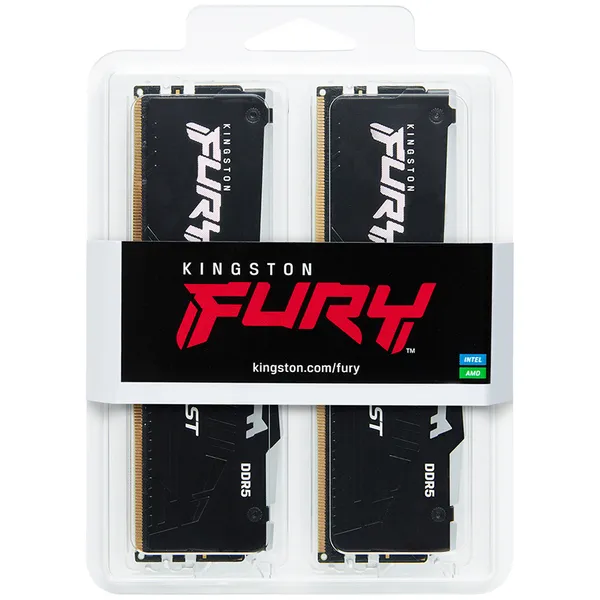 Kingston FURY Beast RGB 32GB (2 x 16GB) DDR5 4800 MHz, CL38 - memory, Black (PnP)
