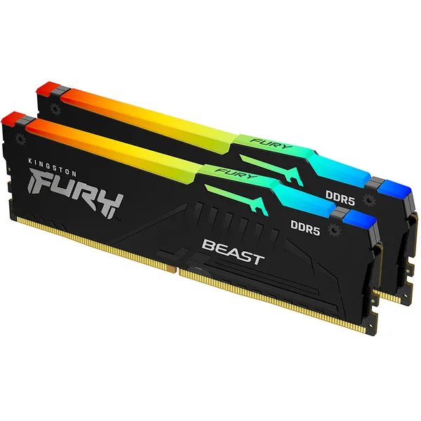 Kingston FURY Beast RGB 32GB (2 x 16GB) DDR5 4800 MHz, CL38 - memory, Black (PnP)