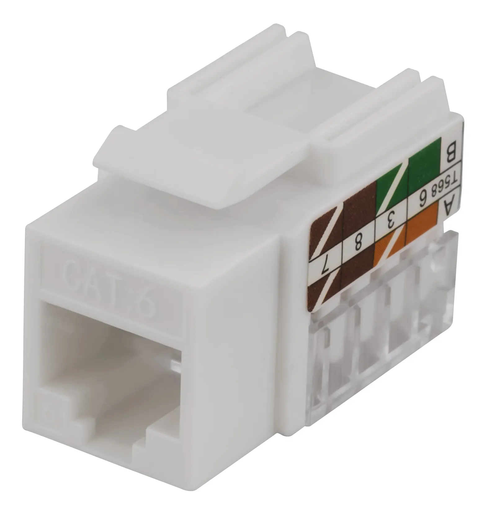 DELTACO FTP Cat6 Keystone liitin, 90 astetta, "Tool-free"