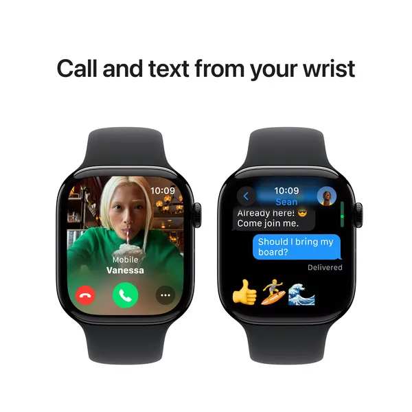 APPLE Watch Series 10 GPS 46mm Jet Black Aluminium Case with Black Sport Band - S/M