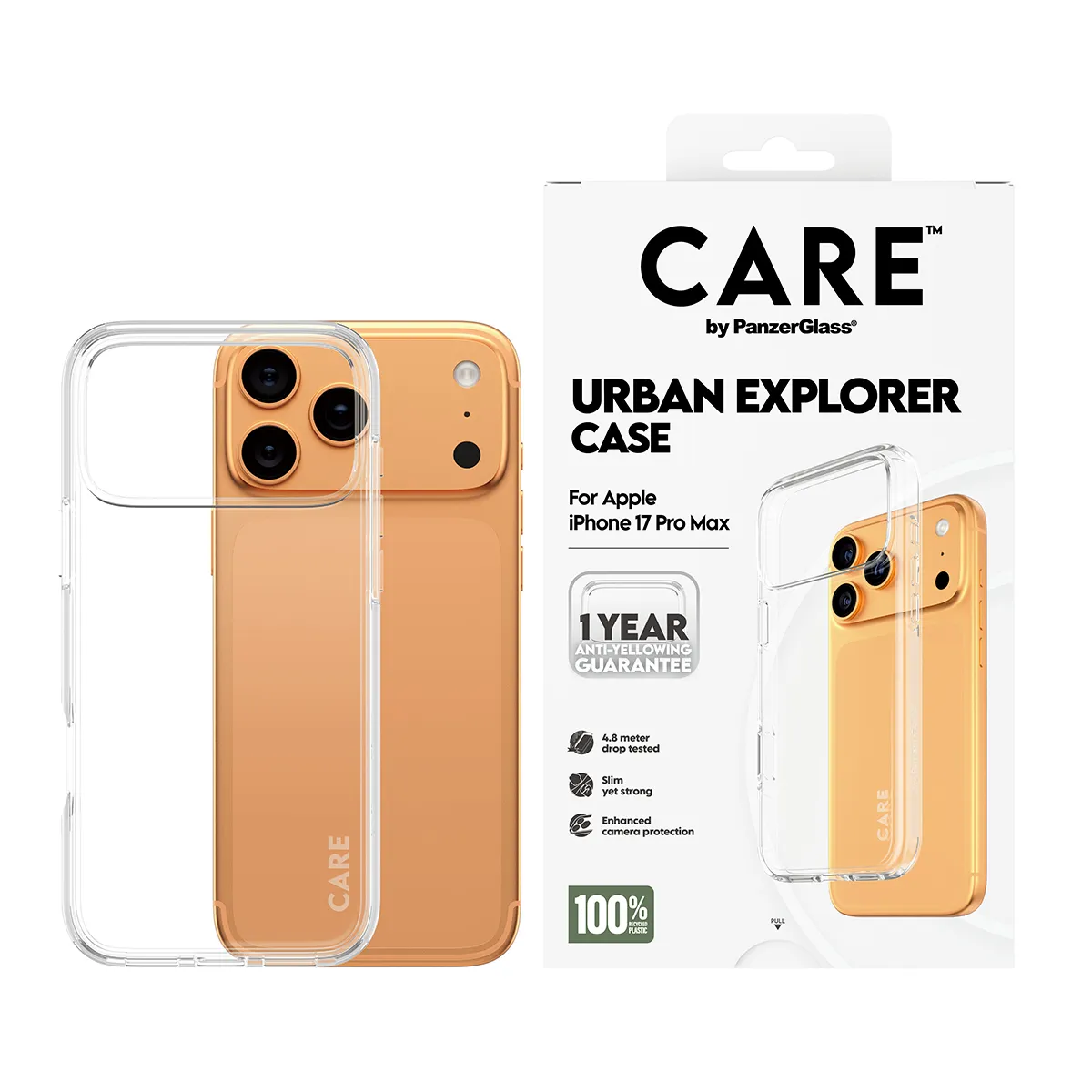 CARE by PanzerGlass Urban Explorer MagSafe Case for iPhone 17 Pro Max, Clear