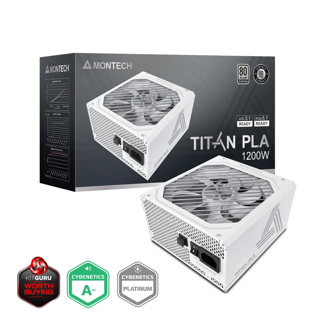 Montech TITAN PLA 1200W -virtal&auml;hde, 80 Plus Platinum