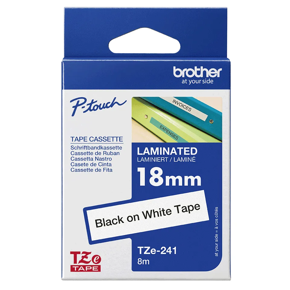 BROTHER TZE241 18 BLACK ON WHITE