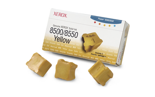 GENUINE XEROX SOLID INK 8500/8550 YELLOW (THREE STICKS)