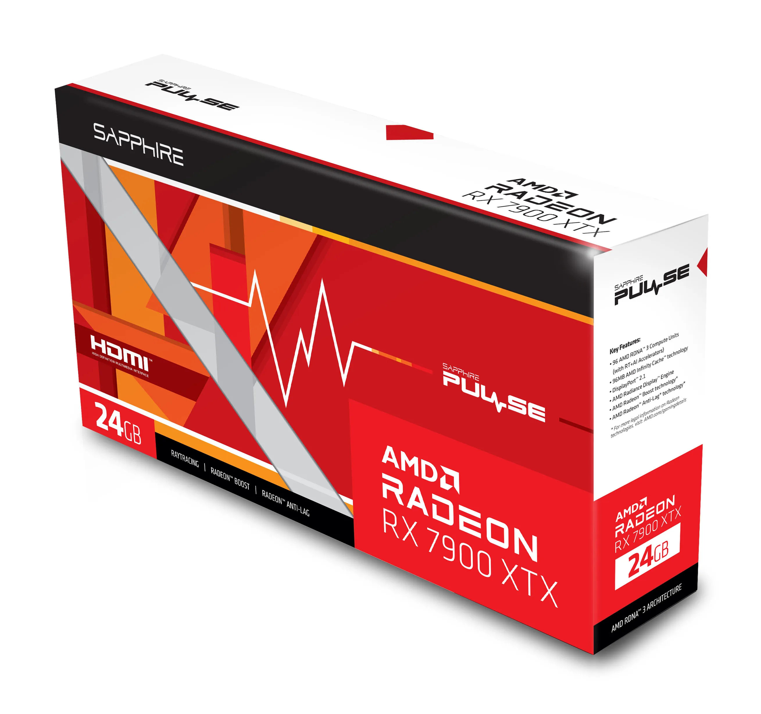 Sapphire Radeon RX 7900 XTX Pulse Gaming OC 24 Gt -n&auml;yt&ouml;nohjain
