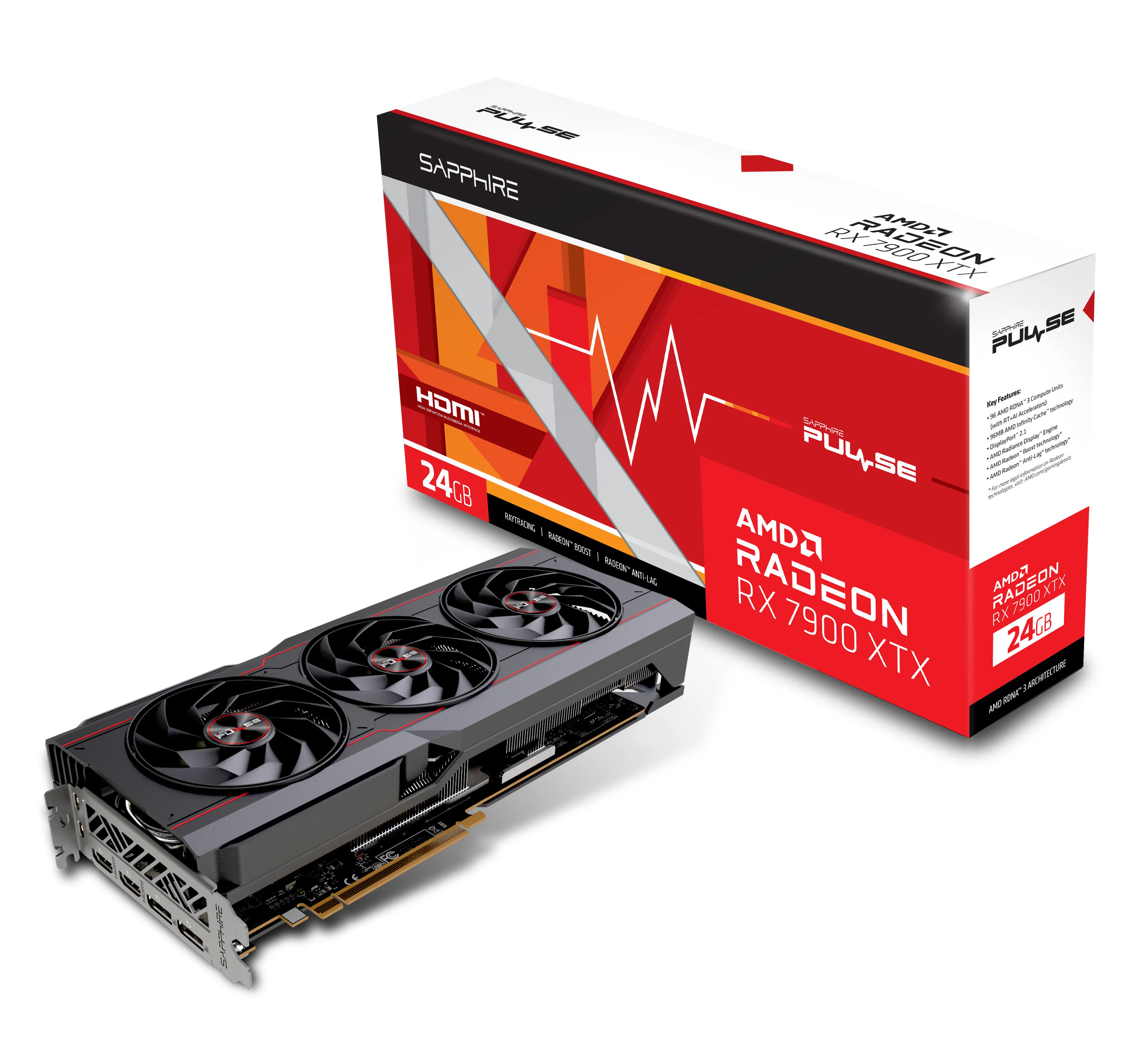 Sapphire Radeon RX 7900 XTX Pulse Gaming OC 24 Gt -n&auml;yt&ouml;nohjain