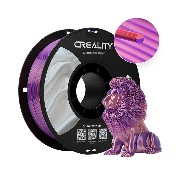 Creality CR-Silk PLA 1.75 mm, 1 kg 3D-skrivarfilament, rosa-lila