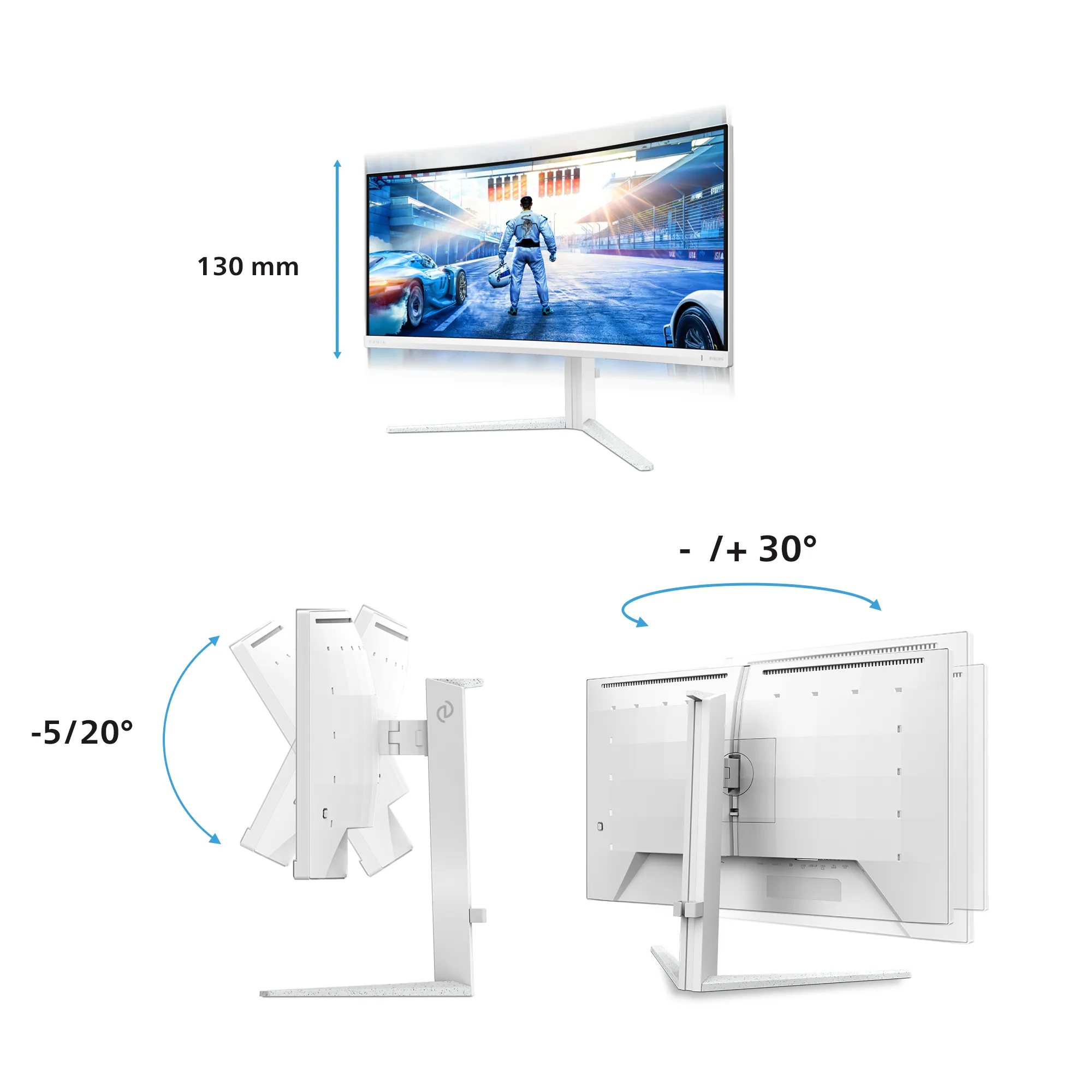 PHILIPS 34M2C5601QA 34" UW-QHD, Fast VA -kaareva pelin&auml;ytt&ouml;, USB-C hub, 200 Hz