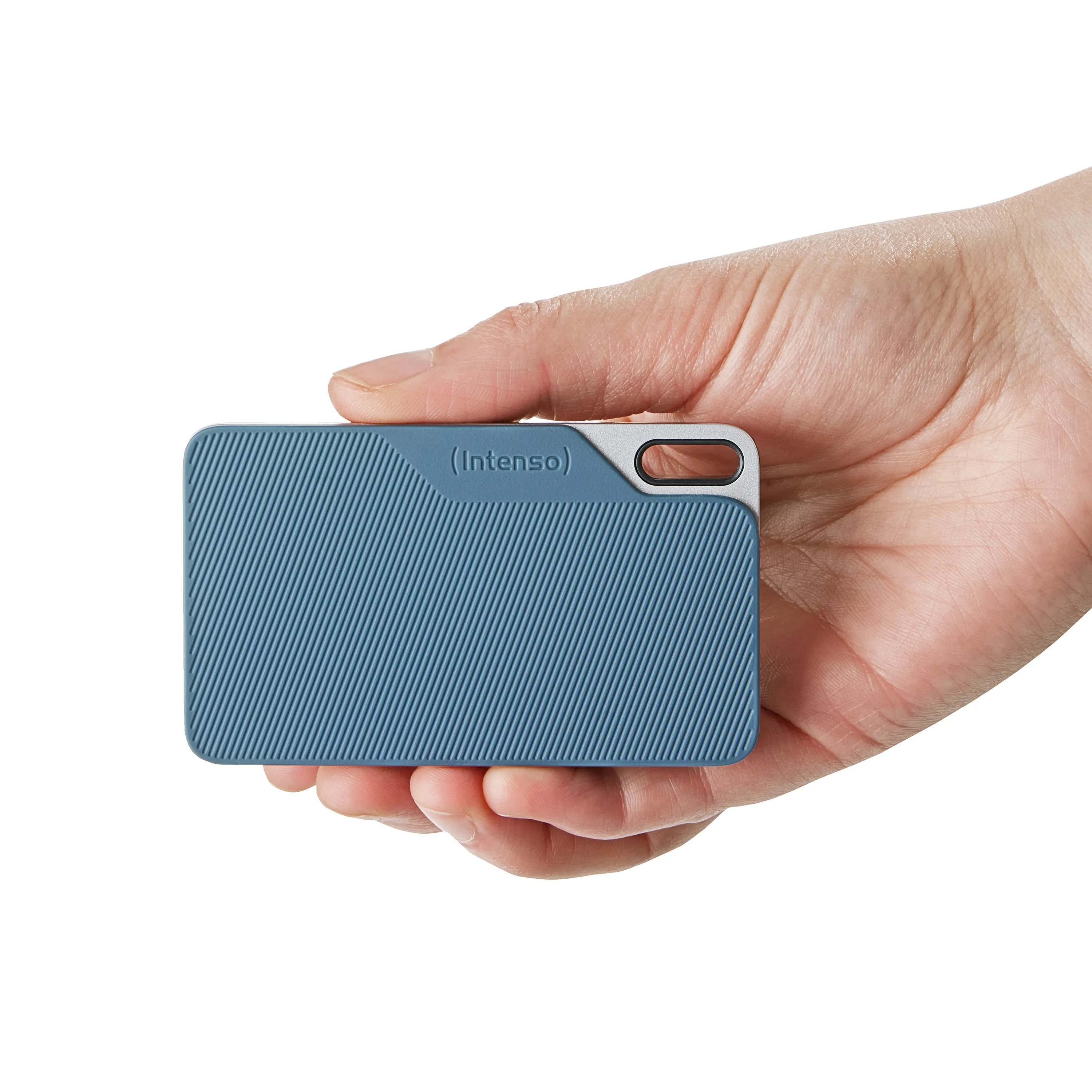 Intenso TX100 250 Gt USB-C -ulkoinen SSD, kannettava, iskunkest&auml;v&auml;, Grey-blue
