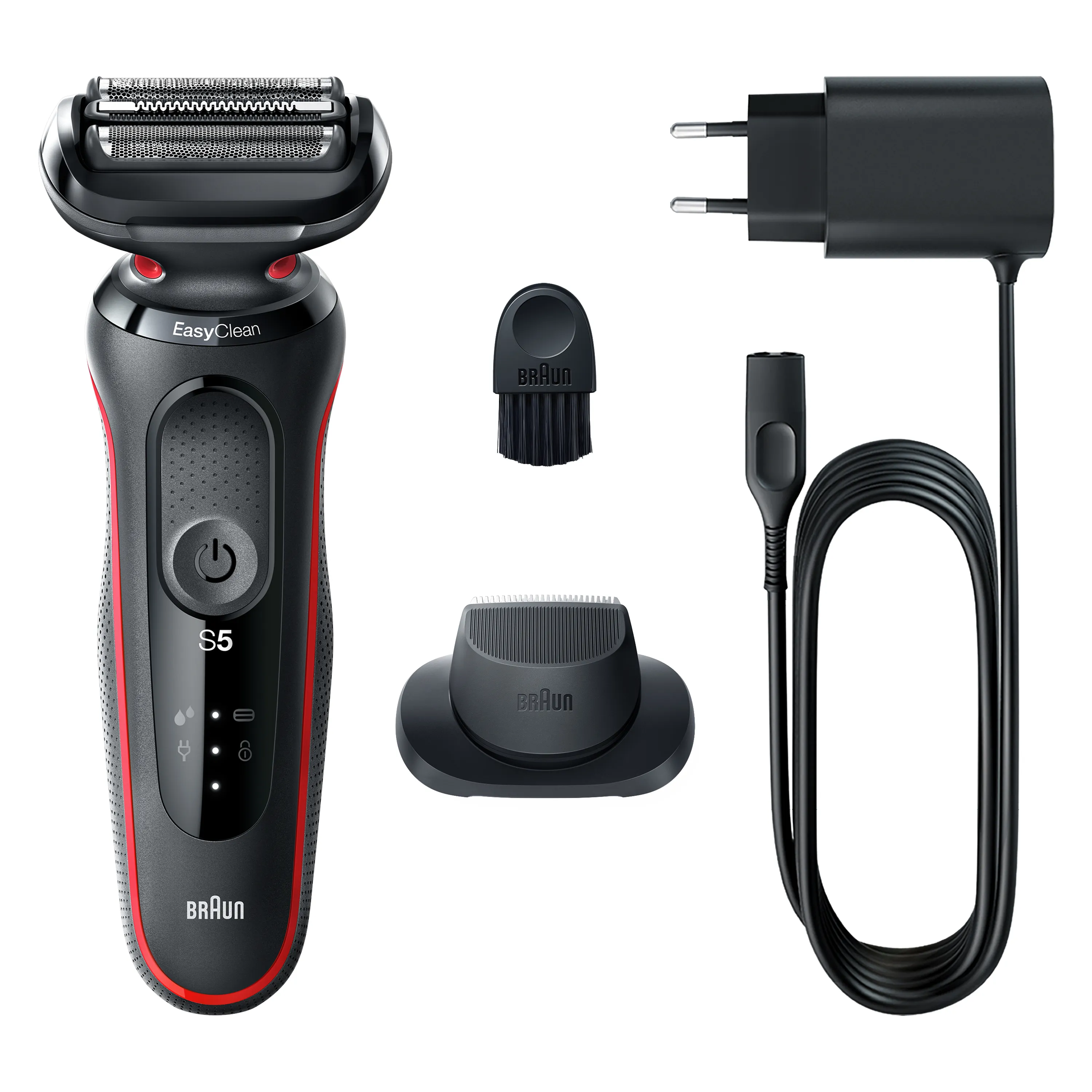 Braun Series 5 51-R1200S - foil shaver, Black and Red