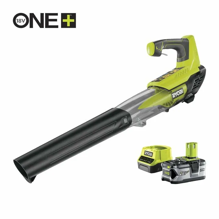 Ryobi ONE+ cordless leaf blower RBL18JB40F, 18V (green/black, Li-ion battery 4.0Ah)