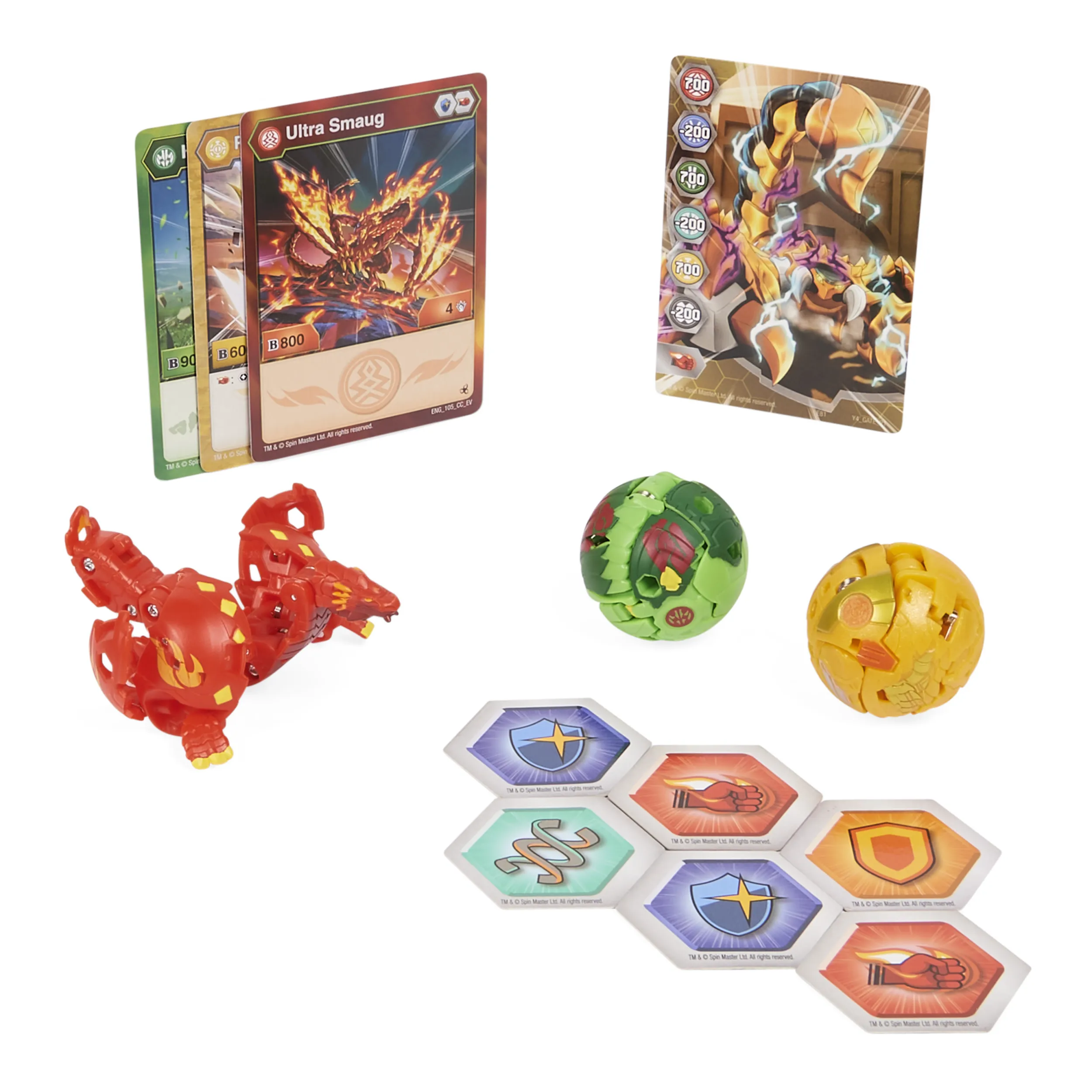 Spin Master Bakugan Evolutions Starter Pack of 3 Bakugan Skill Game (Ultra Pyrus Serpillious, Basic Ventus Hydorous, Basic Aurelus Pegatrix)