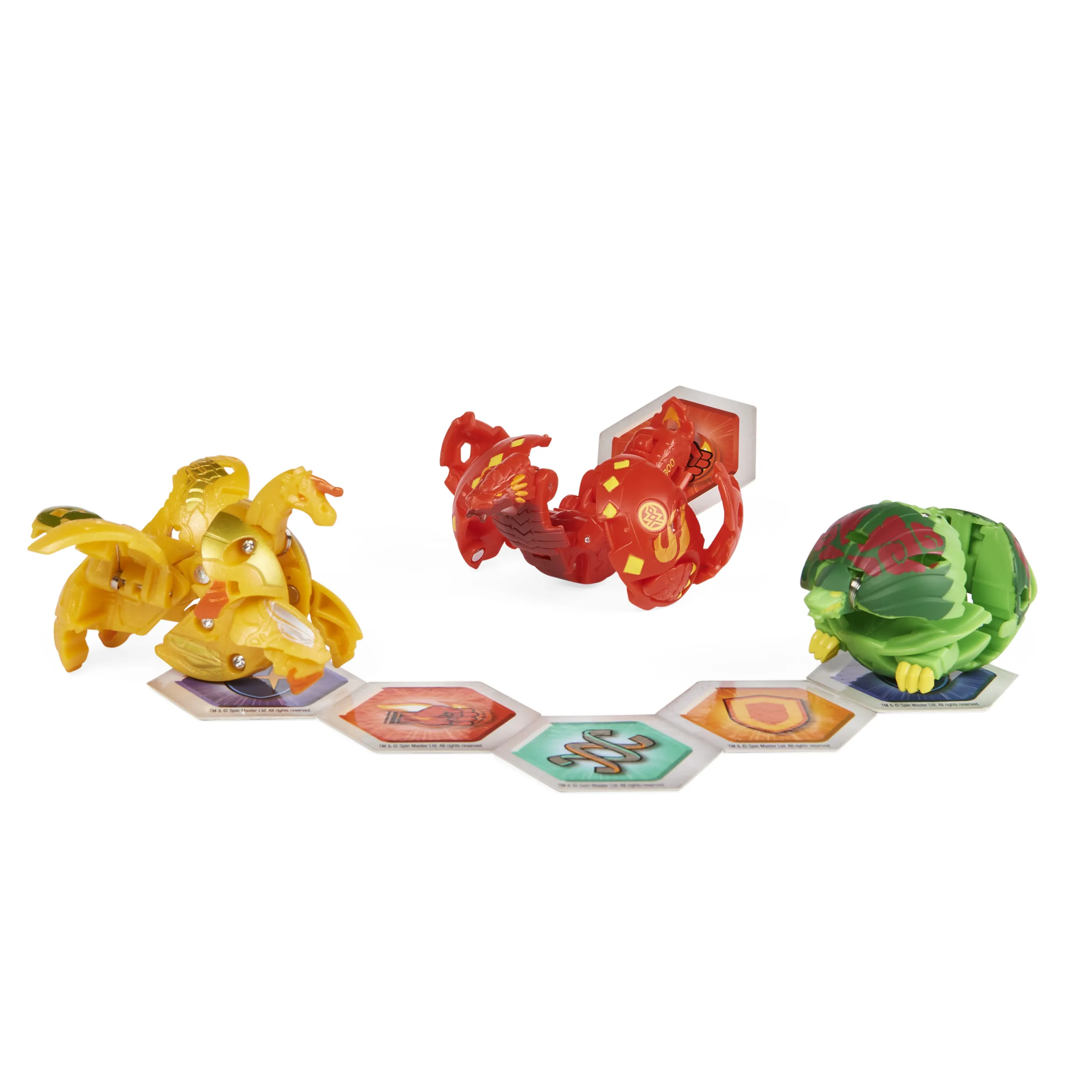 Spin Master Bakugan Evolutions Starter Pack of 3 Bakugan Skill Game (Ultra Pyrus Serpillious, Basic Ventus Hydorous, Basic Aurelus Pegatrix)