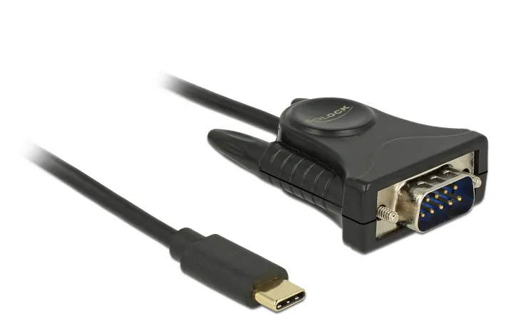 De-Lock USB-C – RS-232 - adapter, Svart