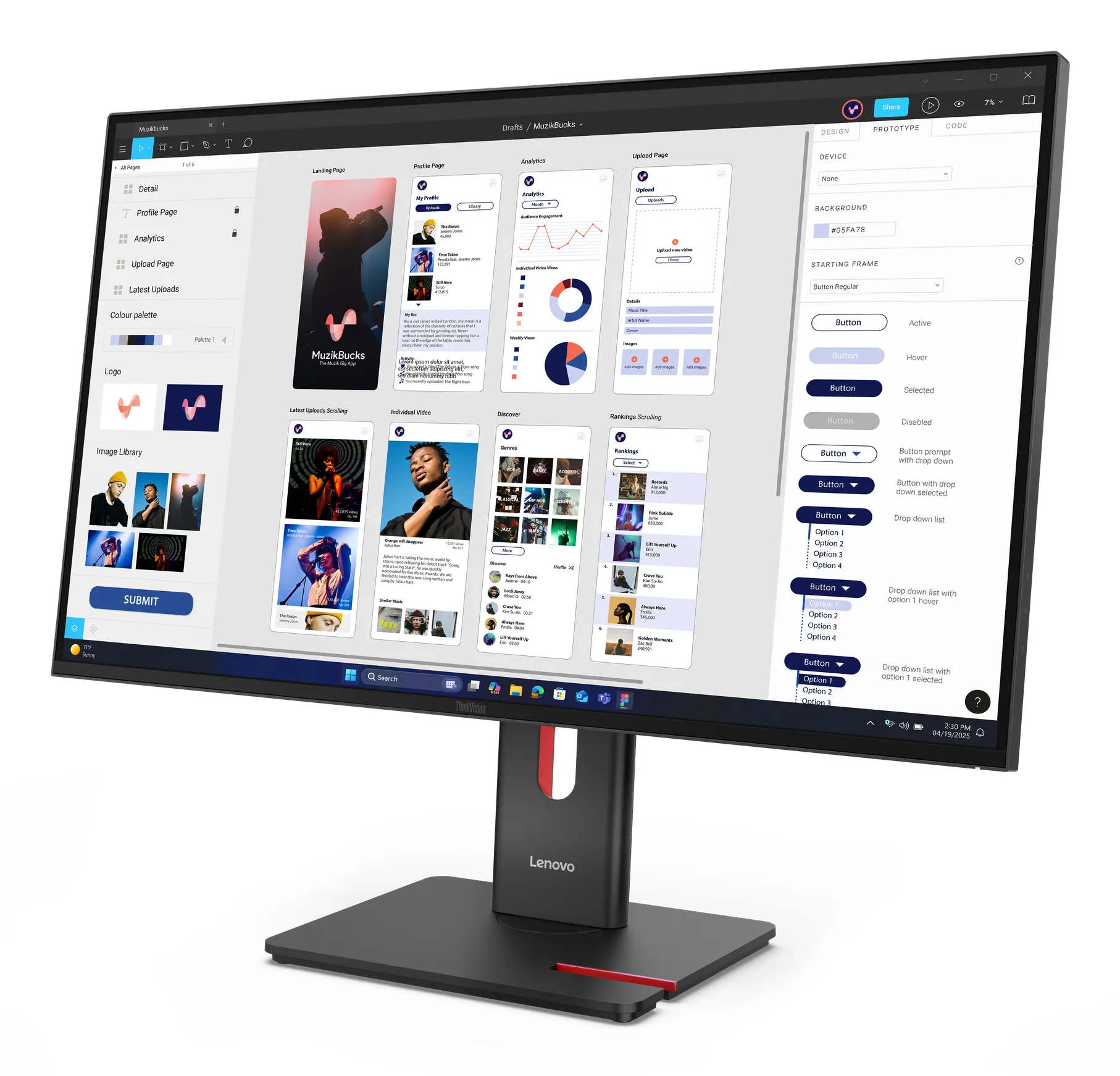 Lenovo ThinkVision T32UD-40 31.5" 4K UHD, IPS Monitor with USB-C hub