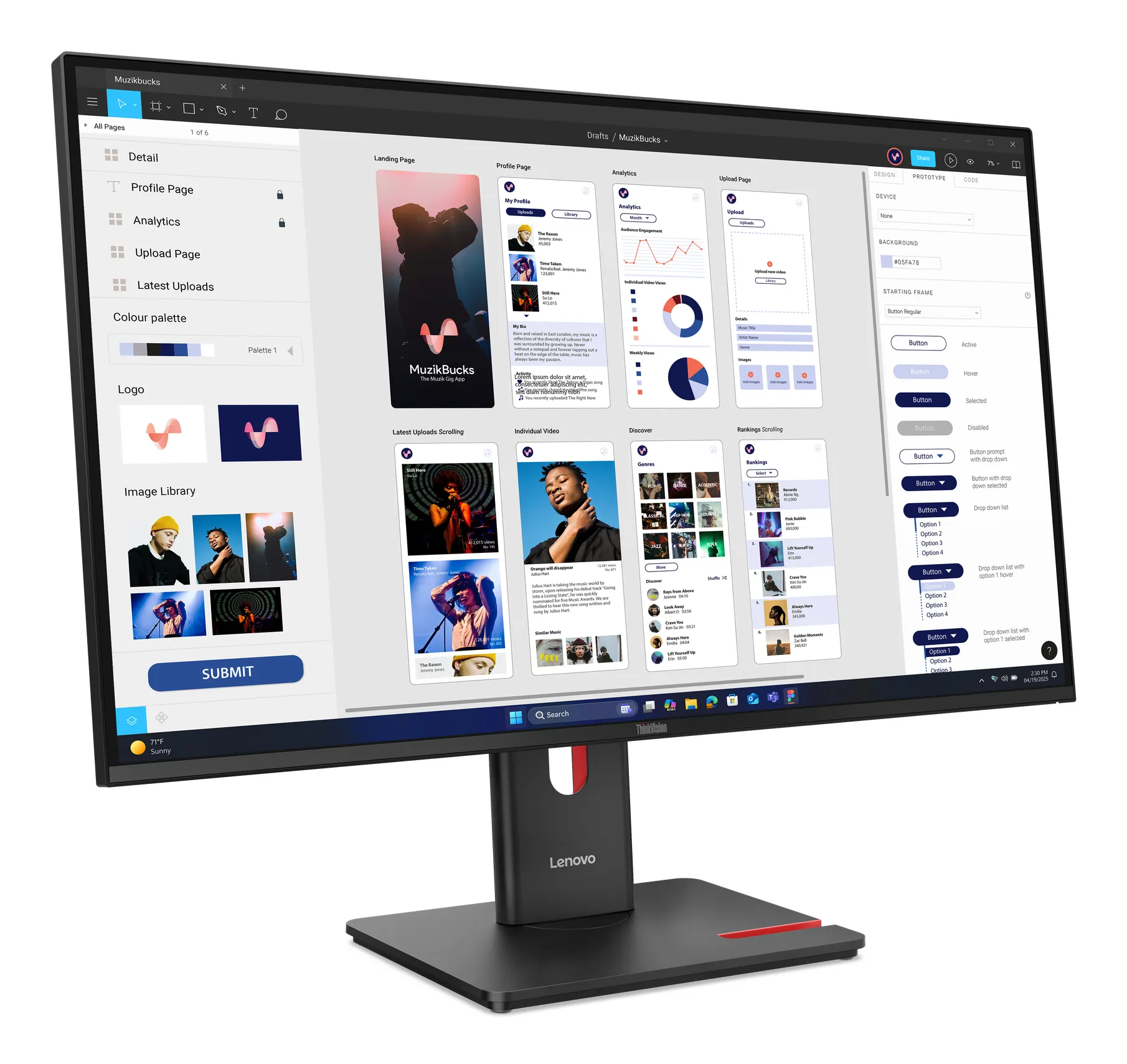 Lenovo ThinkVision T32UD-40 31.5" 4K UHD, IPS Monitor with USB-C hub