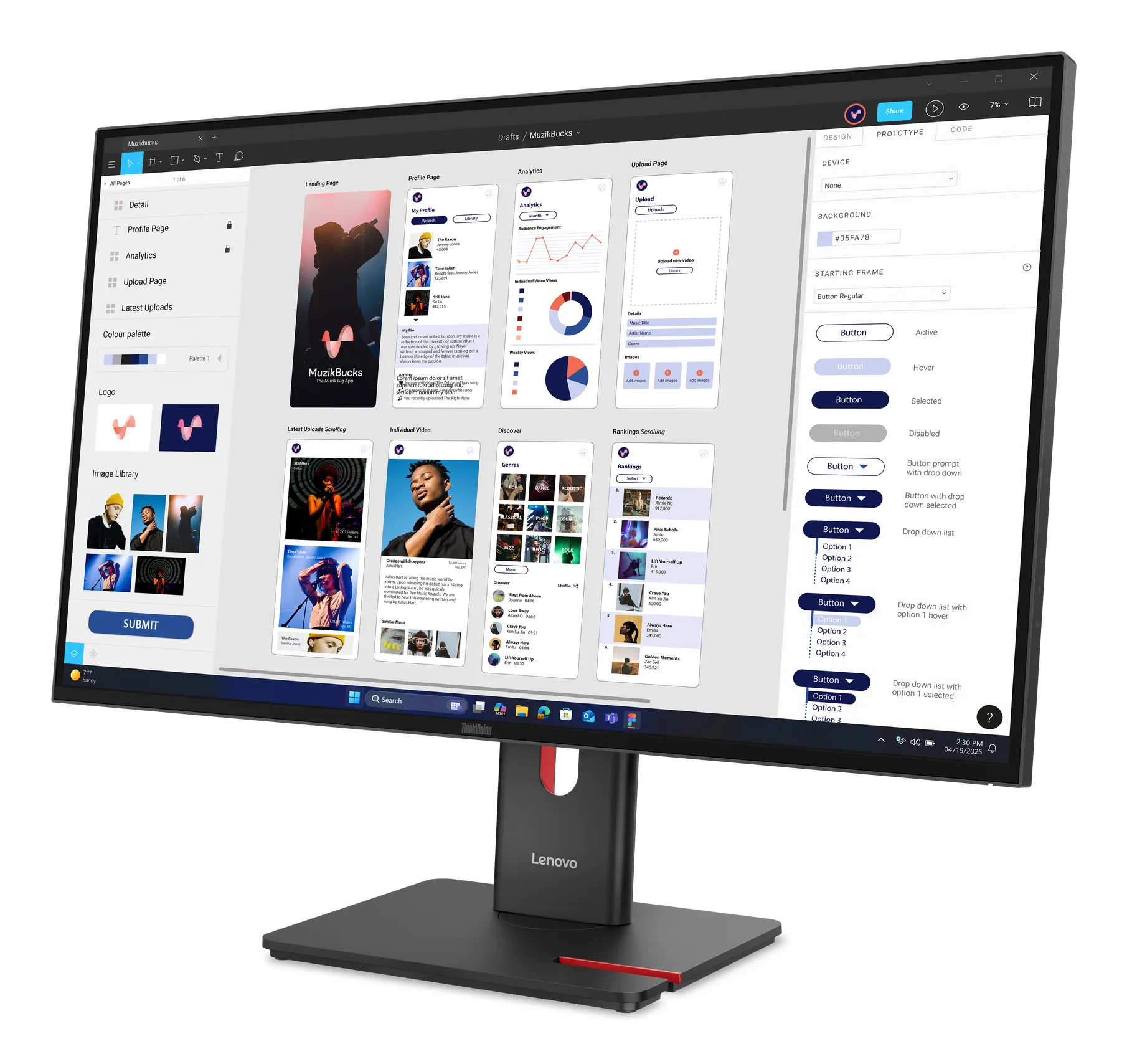 Lenovo ThinkVision T32UD-40 31.5" 4K UHD, IPS Monitor with USB-C hub