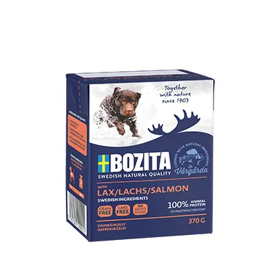Bozita Naturals Salmon in Jelly, Wet food for dogs, Adult, Grain Free, 6 x 370g
