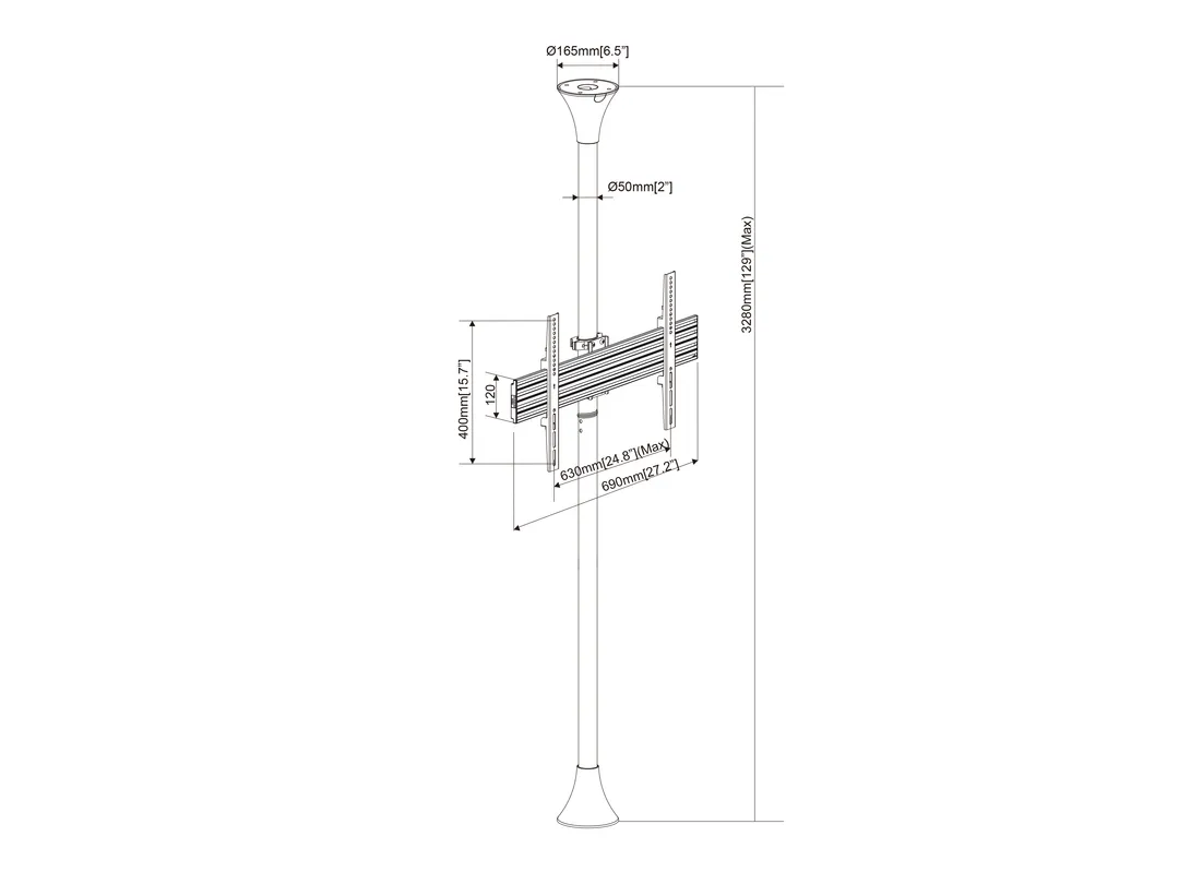 M Floor To Ceiling Mount Pro 1U