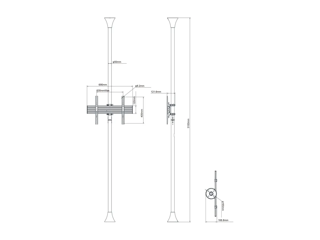 M Floor To Ceiling Mount Pro 1U
