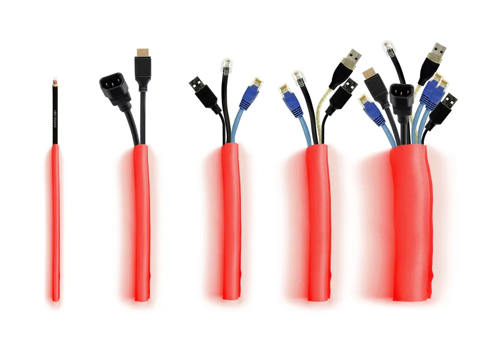 M Universal Cable Sock Self Wrapping 19mm Red 25m